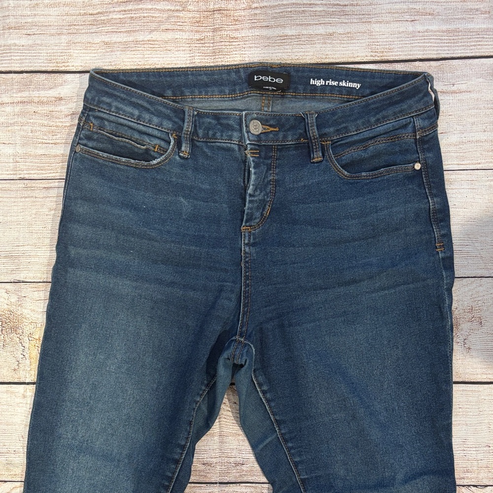 Bebe High Rise Denim Jeans - Dark Blue